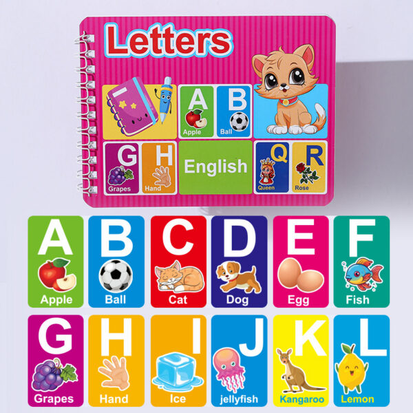 认知卡片语言字母数字学习书跨境货源幼儿早教启蒙益智玩具卡片书
