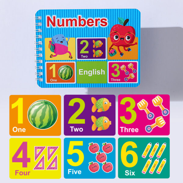 认知卡片语言字母数字学习书跨境货源幼儿早教启蒙益智玩具卡片书