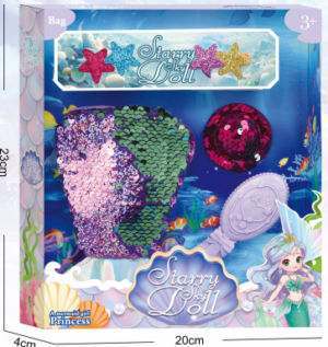 美人鱼包包系列 -可翻面珠片鱼尾包 发夹 配件帽子 梳子