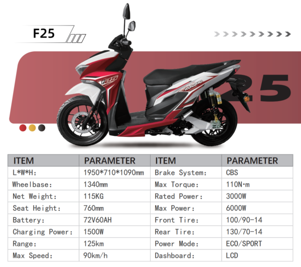 摩托车RUILONG F25强劲引擎摩托车
