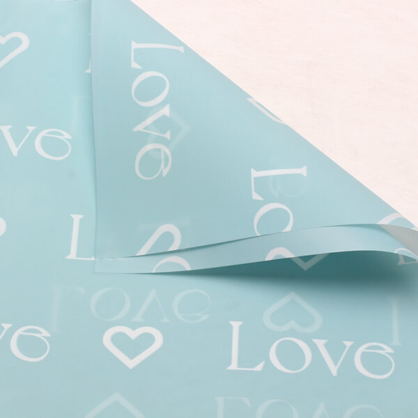 鲜花包装纸爱心love雾面韩素纸花店花束防水包装情人节礼品包花纸20张/包